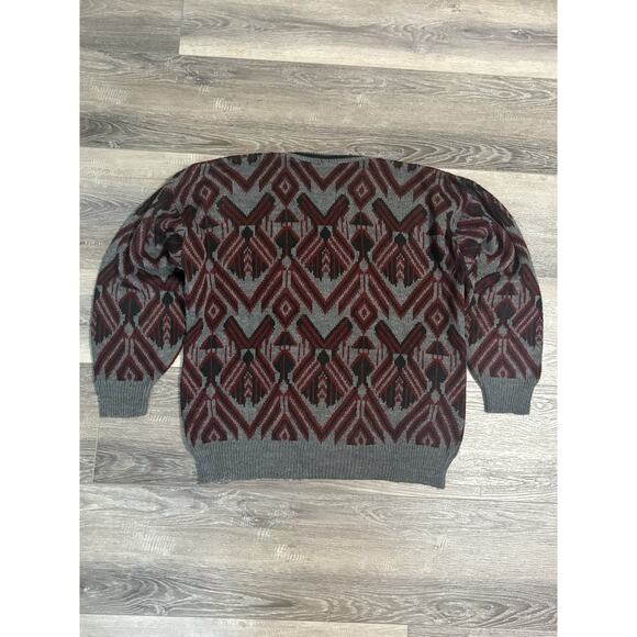 Gaetex Geometric Knit Sweater Sweatshirt Casual Preppy Knitwear - Men’s Medium - Picture 7 of 8